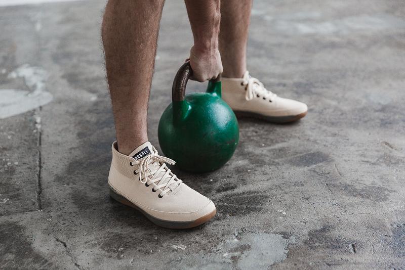 Men's Nobull Desert Canvas Mid Trainers Beige | SG P2224J